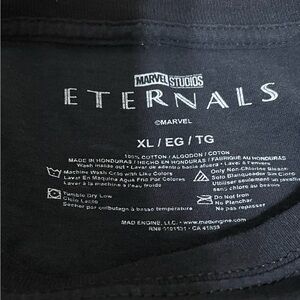 Marvel Eternals Black Cotton Tee XL Like New